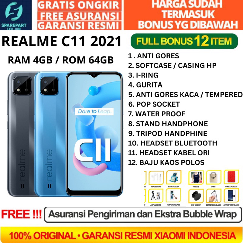 REALME C11 2021 4/64 RAM 4GB ROM 64GB GARANSI RESMI