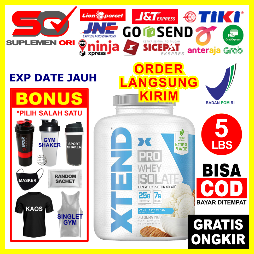 Xtend Pro Whey Isolate 5 Lbs BPOM Xtend ProWhey Isolate 5 Lb Xtend Pro Whey Iso 5Lbs Susu Fitness Wh