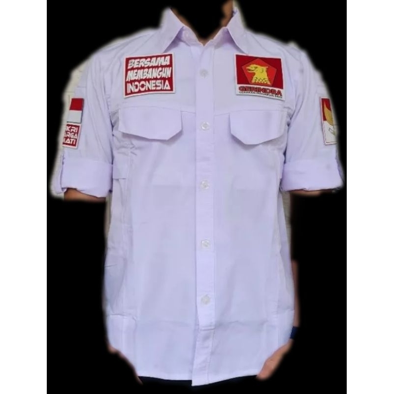 kemeja taktikal partai Gerindra satgas partai Gerindra kemeja tactical partai Gerindra baju tactical