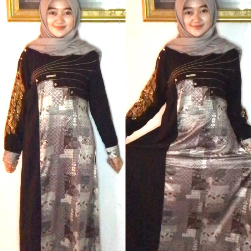 fhasyaabboutique ABAYA HITAM BATIK & MUTE VIRAL BAHAN JERSEY RAYON ORIGINAL TURKEY ARABIAN
