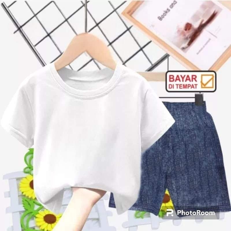 stelan polos anak motif jeans