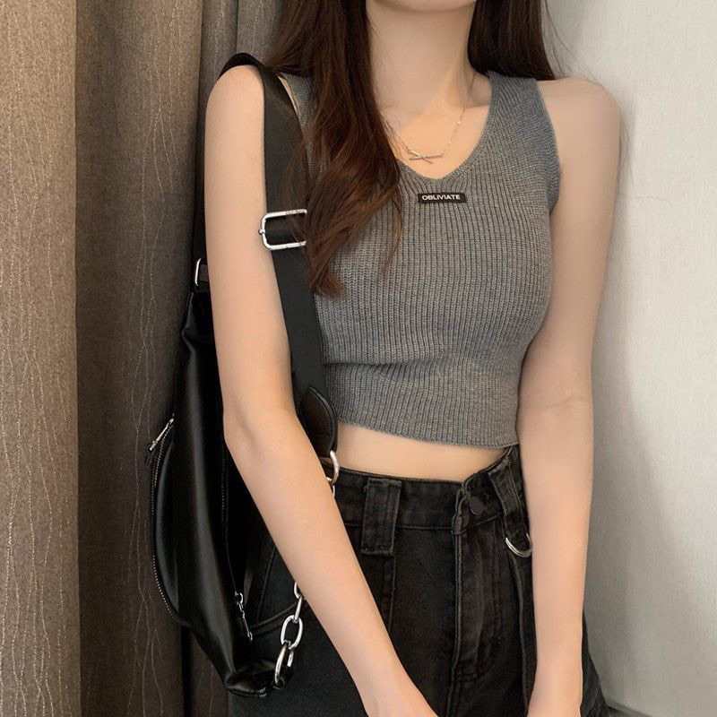 Korean Knit Tanktop - Korean Crop top rajut Import 100%