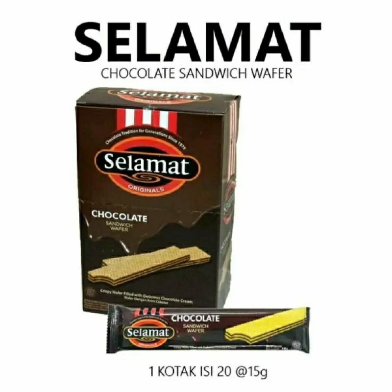 

Wafer selamat rasa coklat isi 20