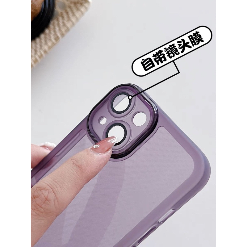 Case Clear Colored + Lens Guard IPHONE 11 12 13 14 14+ 15 15+ PRO MAX PLUS Combination Of Soft And Hard Protection Againts Fall