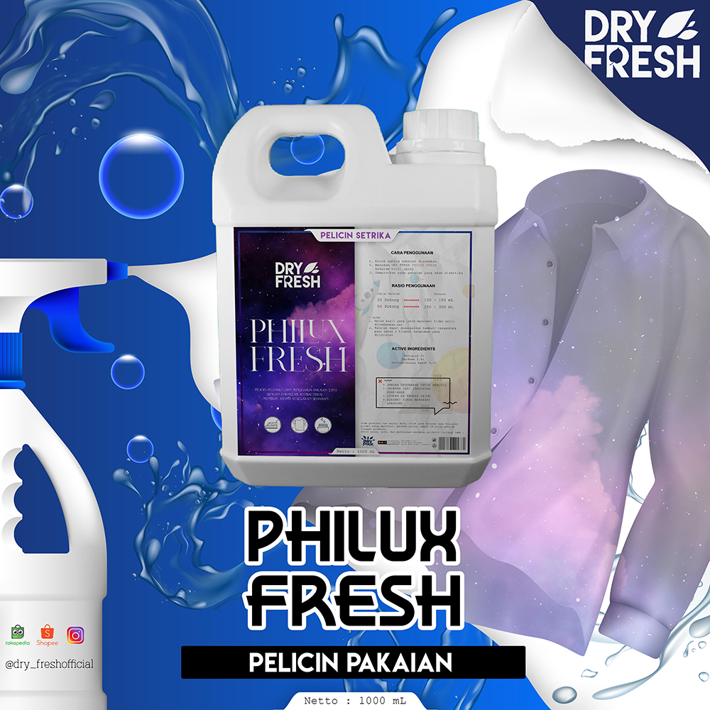 Pelicin setrika PREMIUM Pewangi setrika Laundry 1 Liter DRYFRESH PHILUX FRESH