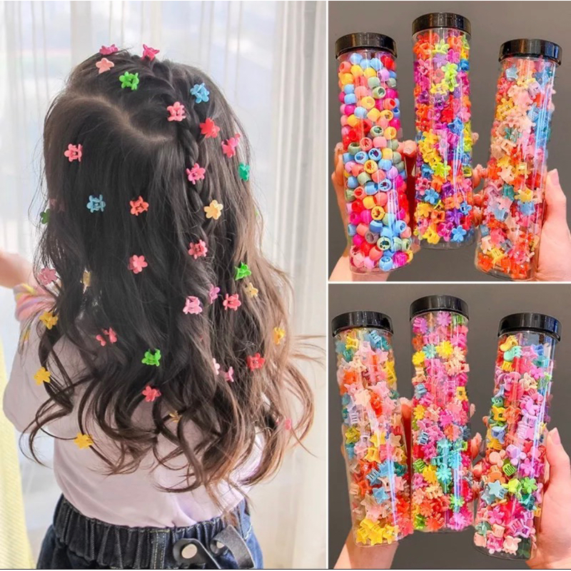 50PCS FREE POUCH JEPITAN JEPIT RAMBUT KECIL BENTUK BUNGA - AKSESORIS JEPIT RAMBUT ANAK