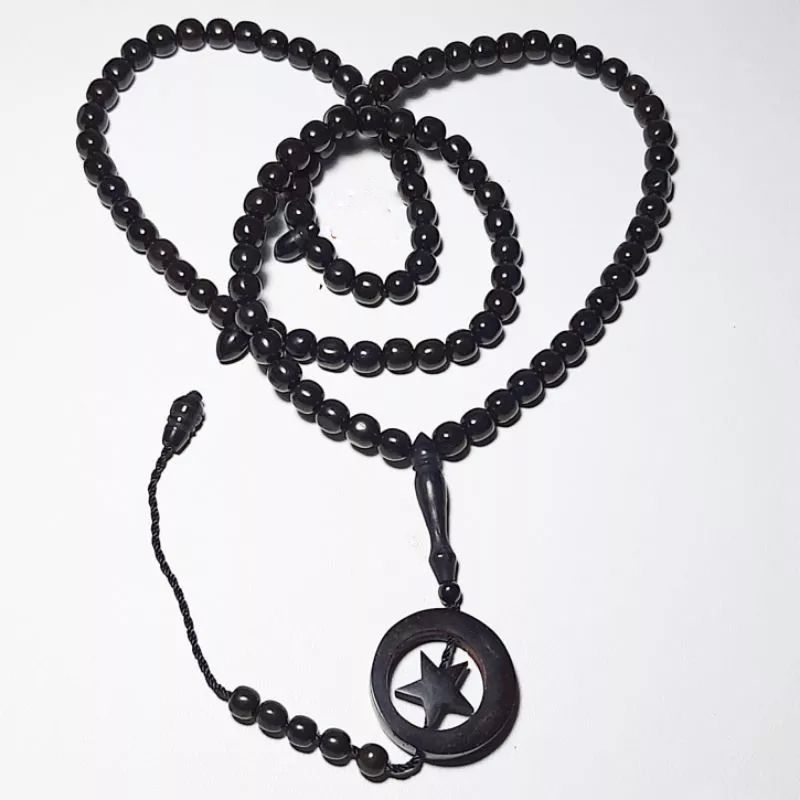 Tasbih Kokah/Kaukah Bulat 99 Butir Bulan Bintang 6mm