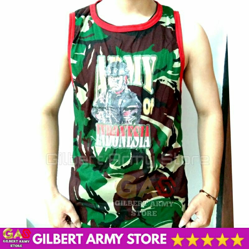 GILBERT ARMY STORE Singlet Loreng Kopasus Malvinas  Gambar  Tshirt Pria Oblong Tanpa Lengan Terbaru