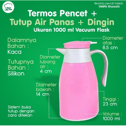 Termos Teko Pinguin Tabung Kaca / Teko Penahan Panas Lama / Pinguin