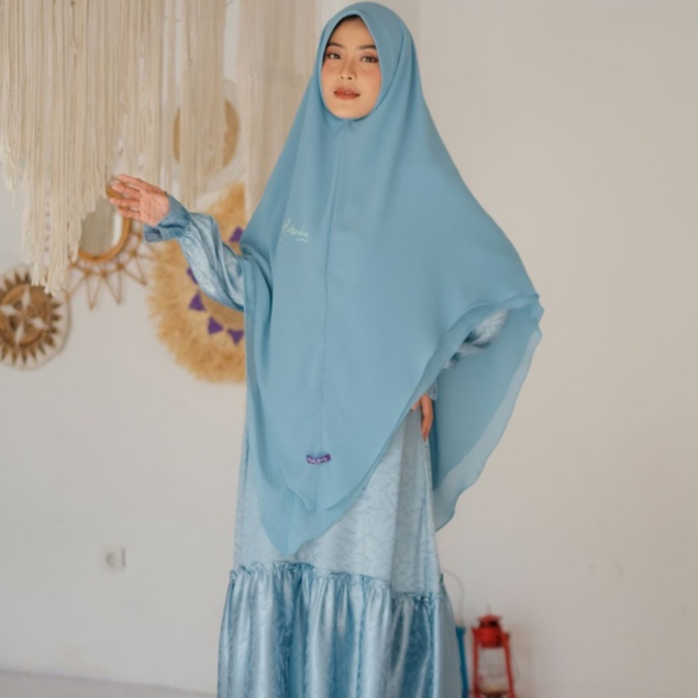 Khimar Ceruty Alisha Jilbab Instan Babydoll Premium 2 Layer Lembut Wanita Hijab Muslimah Cantik Terb