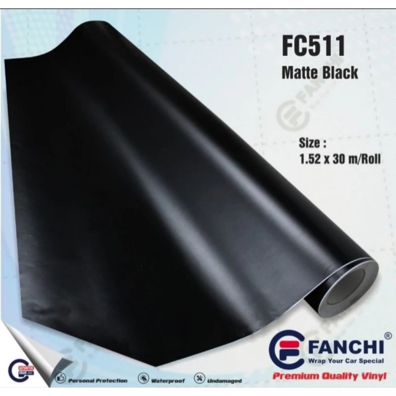 152cm Sticker Fanchi FC511 Matt Black Hitam Doff Premium Wrap 152cm
