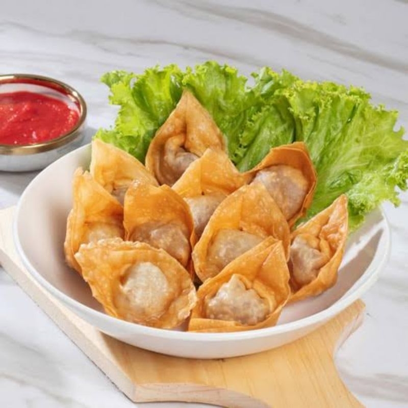

wonton goreng isi bakso enak halal by aqilafrozen