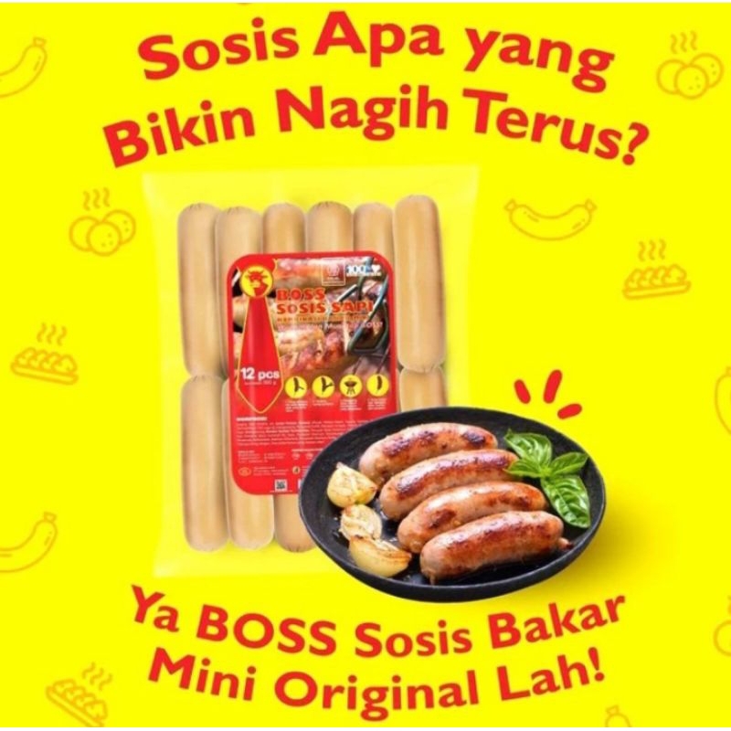

Boss Sosis Bakar Mini 12s / Jumbo 7s 500gr Bos Sosbak