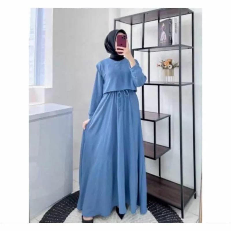 GAMIS GLENCA MAXY DRESS CRNGKLE AIR FLOW TERMURAH