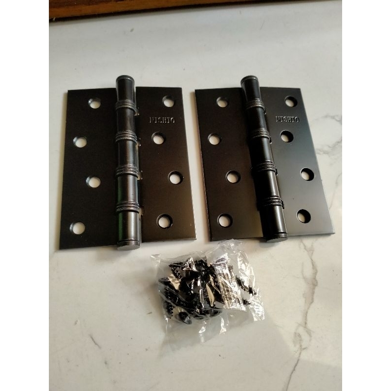 engsel pintu tebal hitam 4 inchi sepasang engsel hitam tebal 4 in