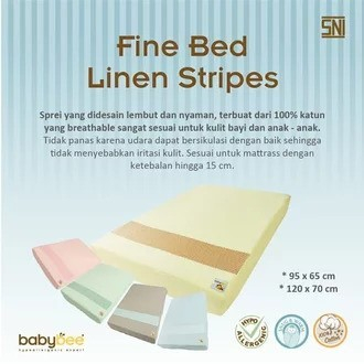 Babybee - Fine Bed Linen Custom Stripe - sprei crib bayi / anak 120x70