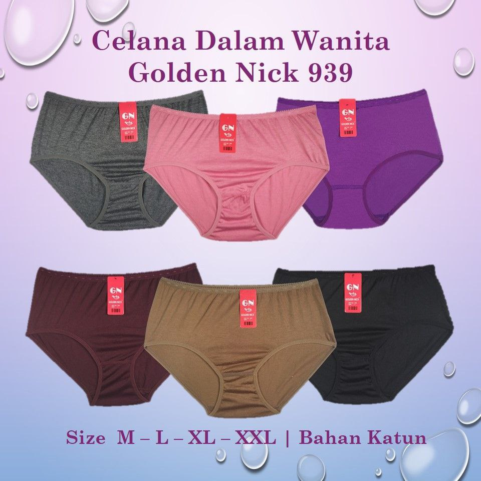 6pcs celana dalam wanita GOLDEN NICK GN939 |  WARNA TUA