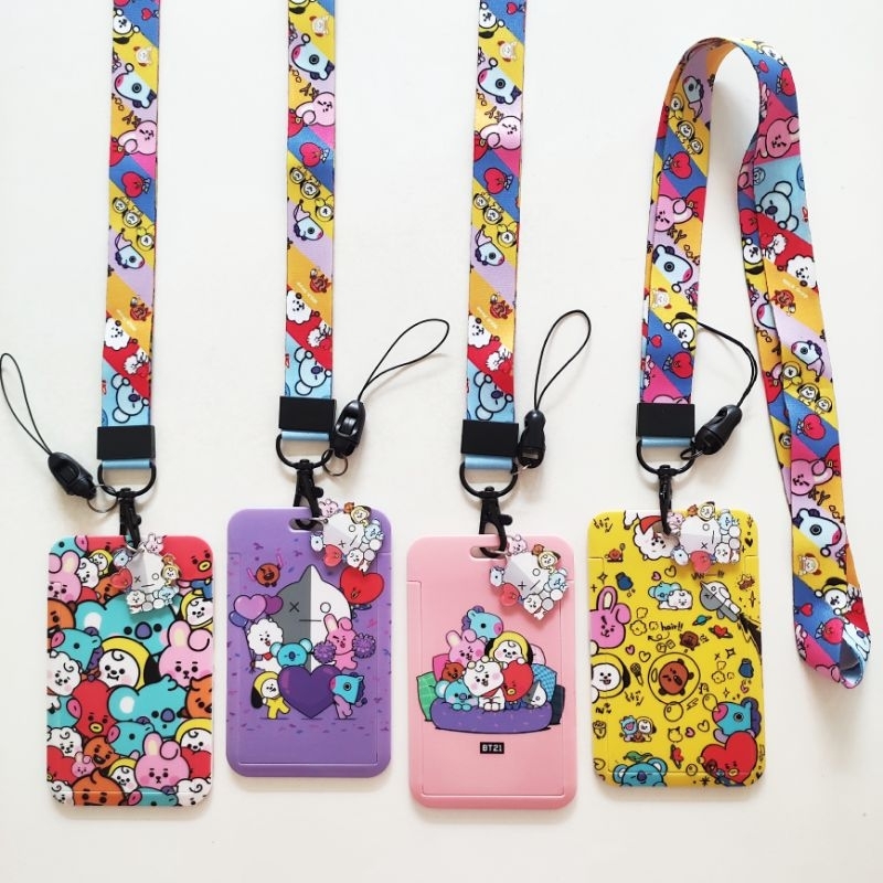 

ID Card Holder Name Tag Lanyard / Kalung Wadah Kartu Identitas BTS BT21 Kpop Lucu
