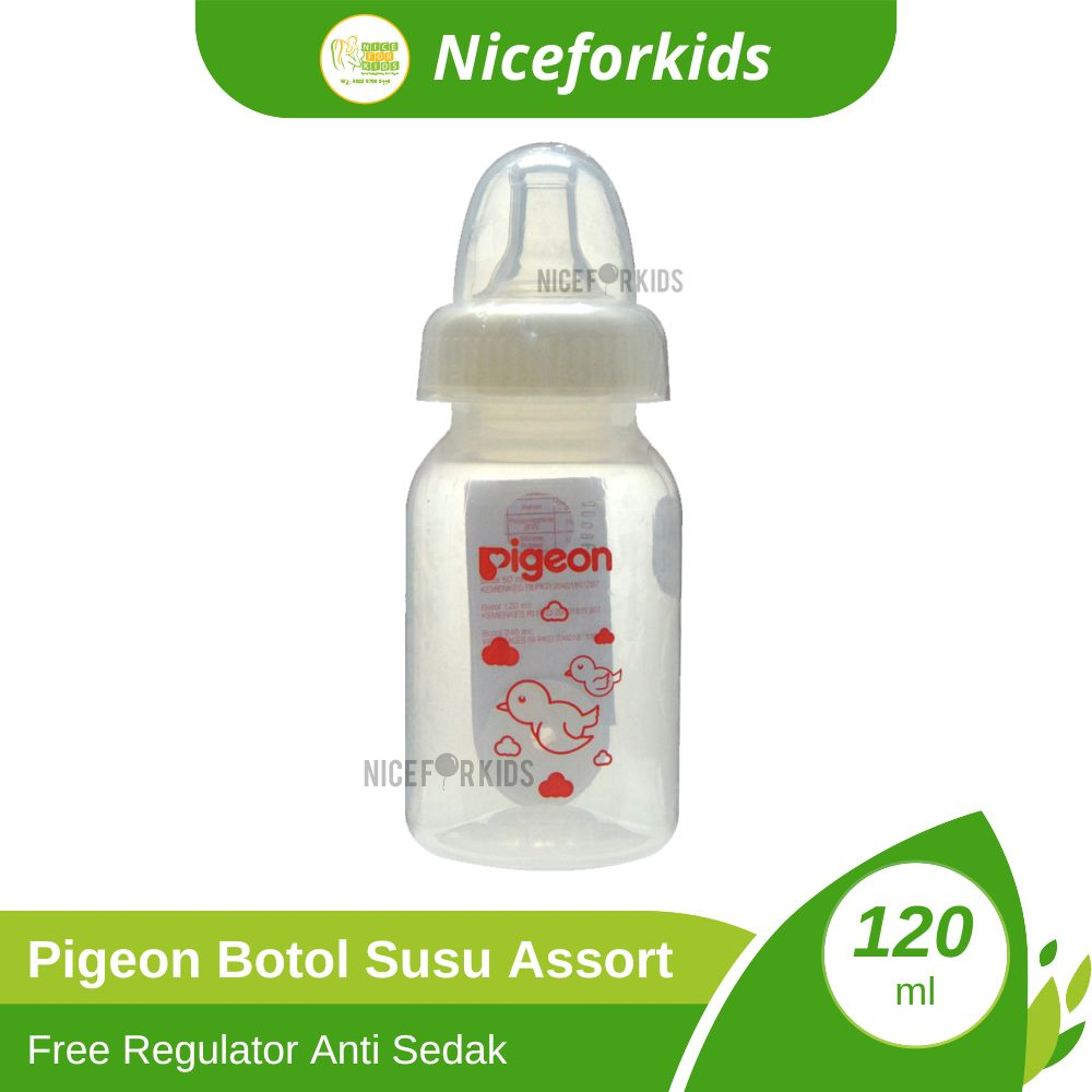 Pigeon Botol Susu Assort Free Regulator Anti Sedak 120ml / Botol Susu Bayi