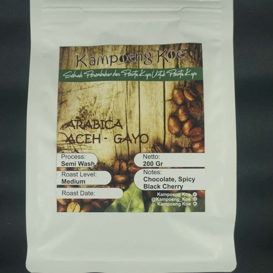 

Kopi Arabika Aceh Gayo 200Gr Semi Wash Kampoeng Koe - Bubuk Kasar