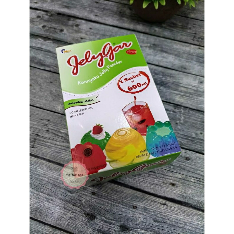 JellyGar Rasa Melon Box isi (12pcs) 10gr / Bubuk Jelly Melon / Serbuk Jelly