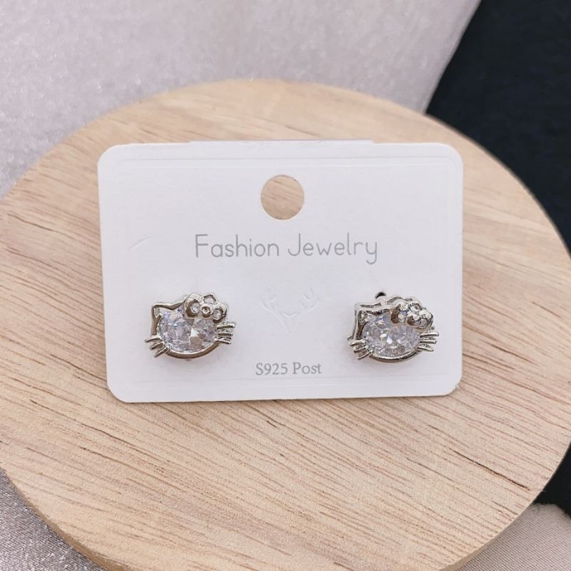 Anting Silver925 perak Anting zircon mata tanam Kilau mirip emas asli Premium Quality  Anti Karat Anti Alergi Earring at508