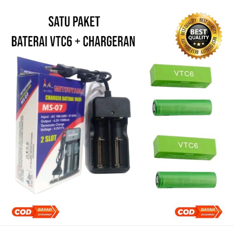 Charger Baterai PAPE VAPOOR 18650 Ms 07 + Casan Baterai Swat 2 Slot Mitsuyama MS-07