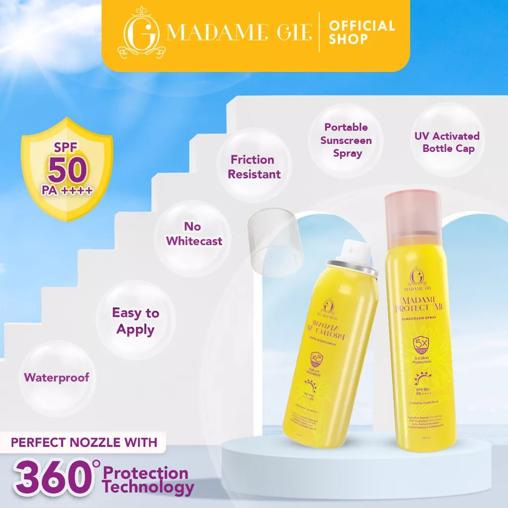 READY! SUNSCREEN SPRAY MADAME GIE SPF 50 PA++++ 50ML 100ML SUNSPRAY MADAMEGIE SUNSCREEN SEMPROT