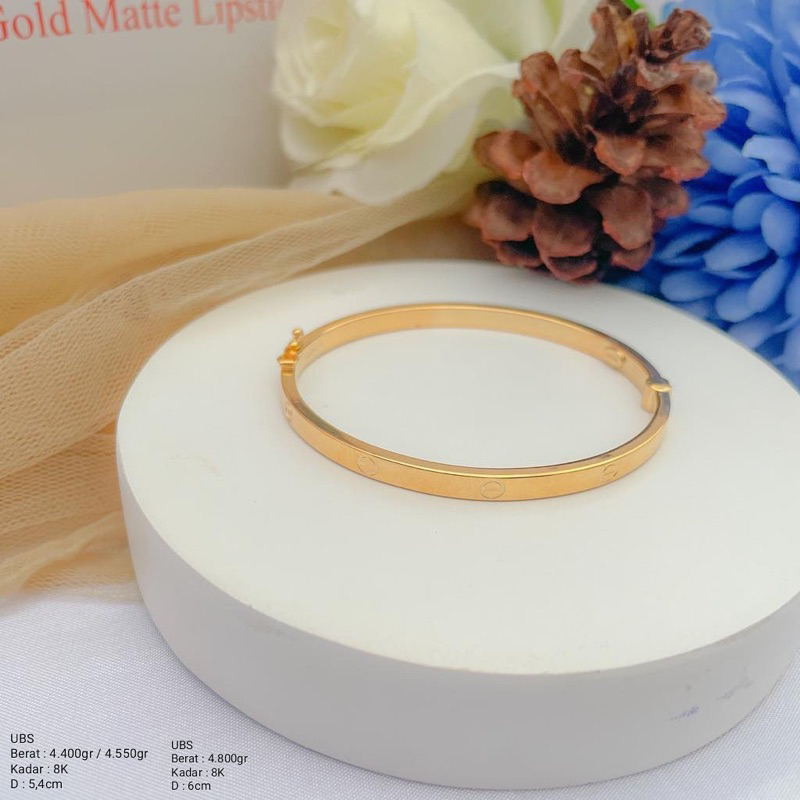 Perhiasan Gelang Carty Emas Oval Bangle UBS 8k / 365