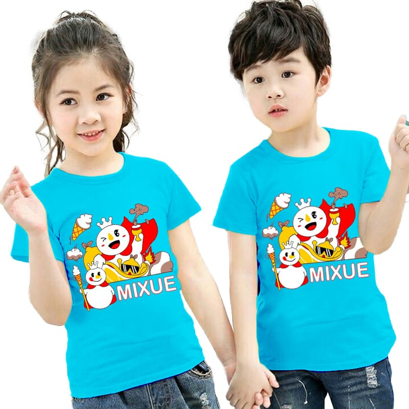 pakaian kaos anak MIXUE baru UNISEX