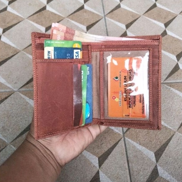 Dompet Pria Kulit Sapi Asli 16 slot tempat kartu fs