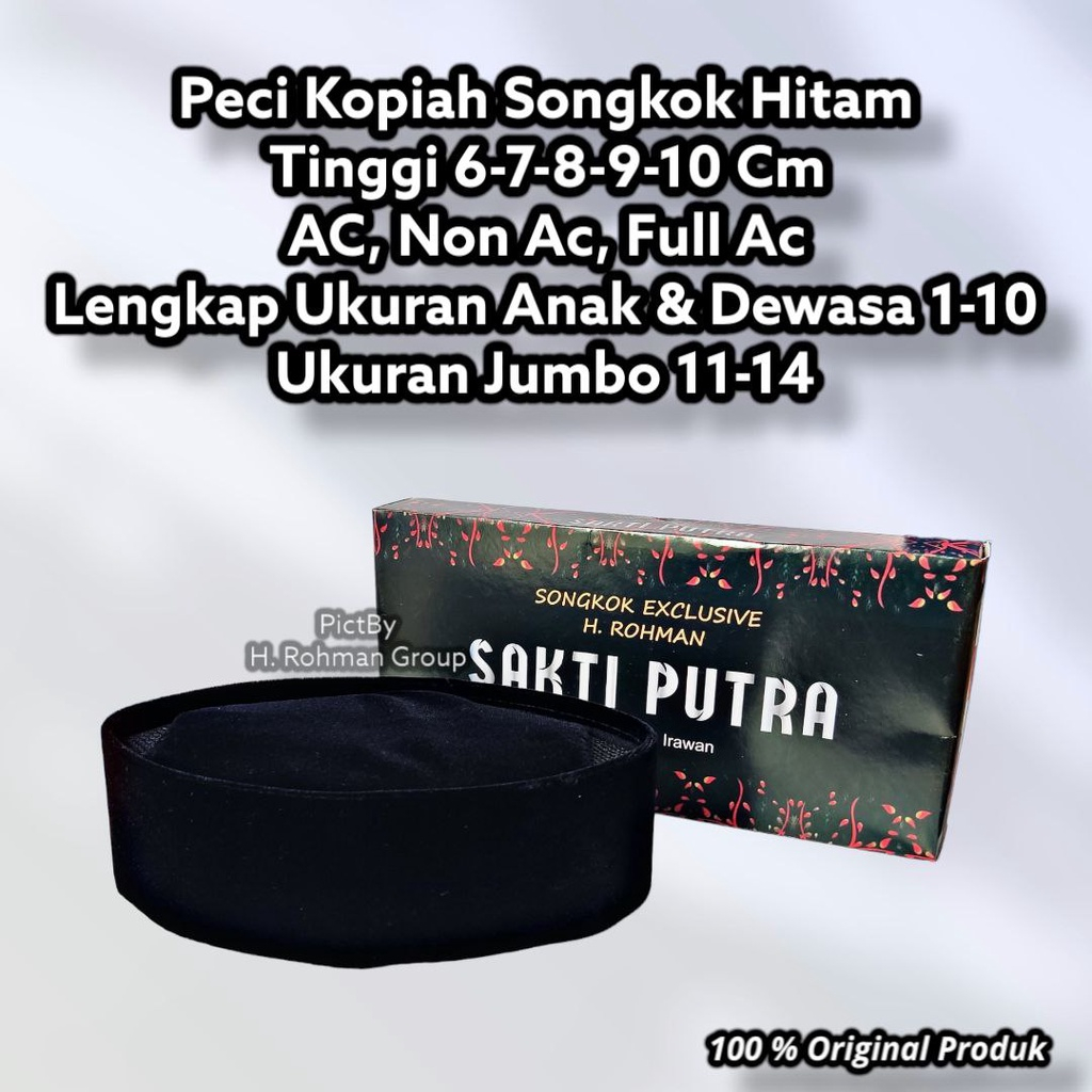 Sakti Putra Peci Tinggi 6 Cm 7-8-9 Cm peci dewasa laki laki terbaru peci pria peci hitam songkok hitam polos peci nasional