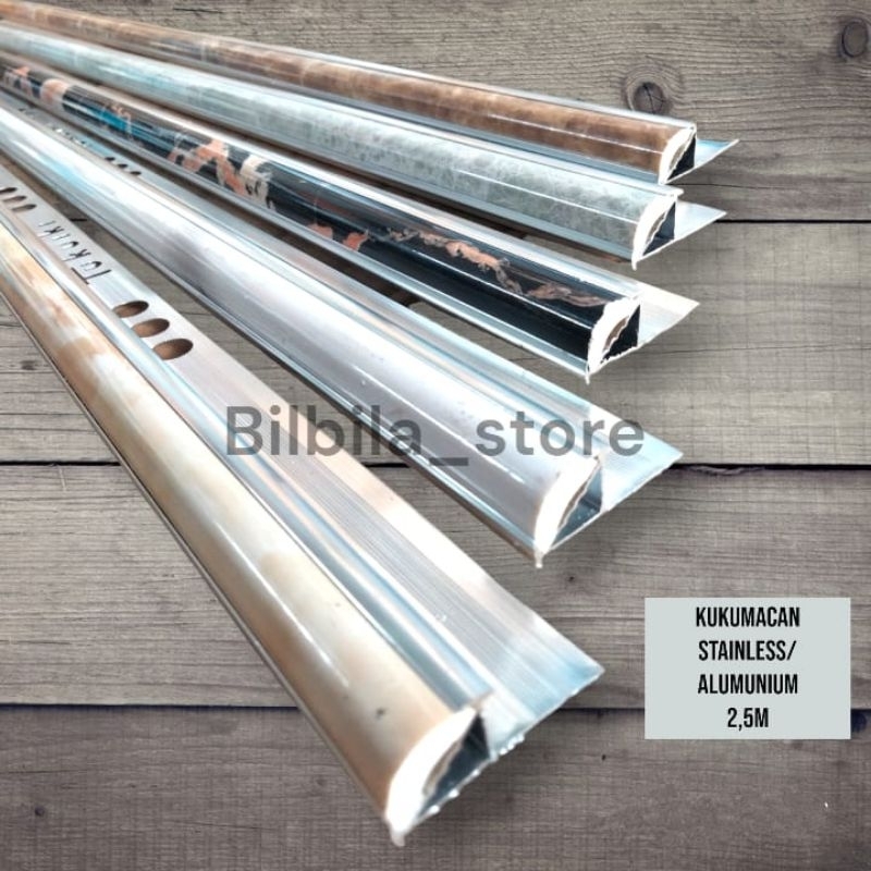 Kuku macan aluminium 250cm/ tile trim/ bonbon/ kuku macan stainless/ kuku macan keramik geranit