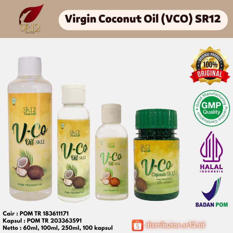VCO Virgin Coconut Oil sr12 murni Vico minyak kelapa kelentik asli untuk kulit bayi biang keringat menumbuhkan rambut rendah kolesterol ASI booster menambah berat badan anak dan dewasa