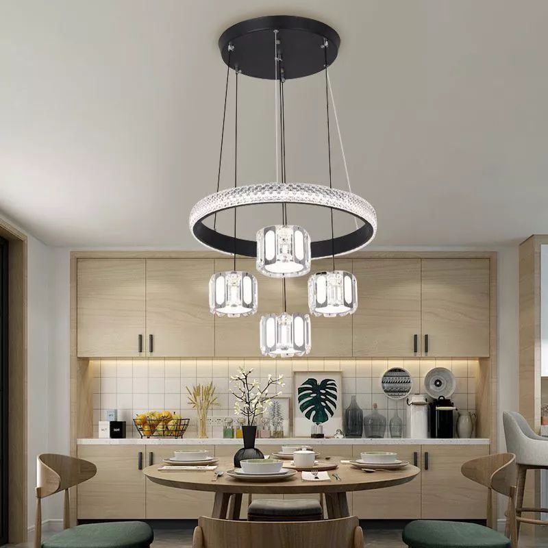 BERGARANSI lampu kristal modern ruang tamu 4kepala tinggal nordic villa hotel restoran hias plafon p