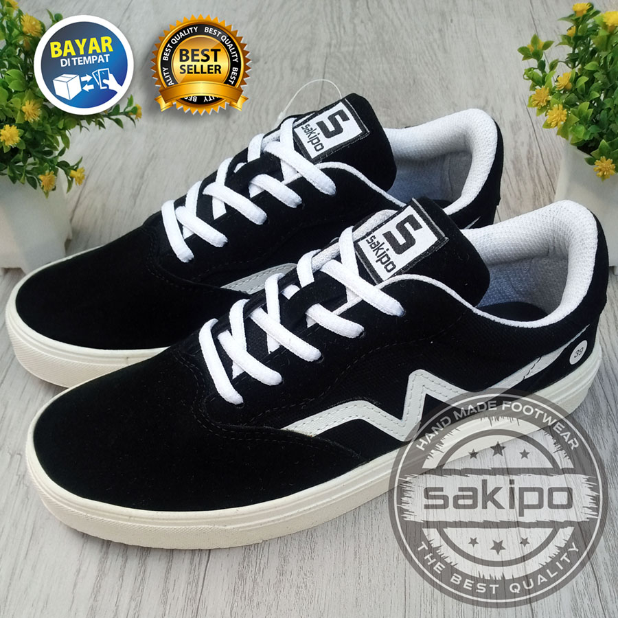 PROMO 6.6 !!  SEPATU SNEAKERS REMAJA KARET HITAM PUTIH / SNEAKERS PRIA SOL KARET LENTUR / SNEAKERS SKATEBOARD PRIA / SEPATU REMAJA GAUL HANGOUT / SEPATU SEKOLAH SMA KULIAH / SEPATU ORIGINAL / SAKIPO