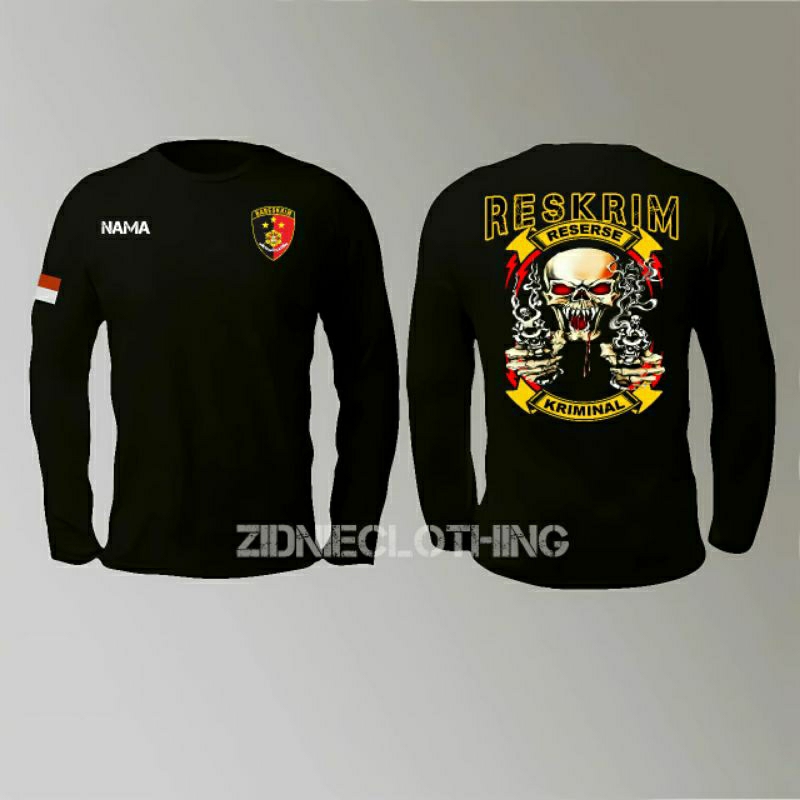 KAOS BAJU POLISI KAOS BARESKRIM TANGAN PANJANG/KAOS RESKRIM