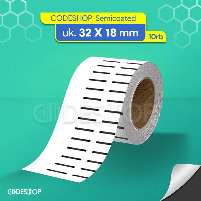 

Label Semicoated 32x18 mm Core Besar Printer Barcode Zebra TSC Honeywell SATO