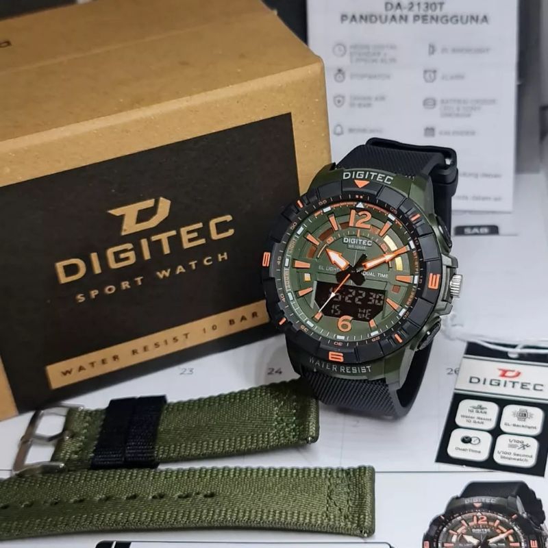 Jam Tangan Pria Fashion Analog Digitec Da 2130 Free Strap Original