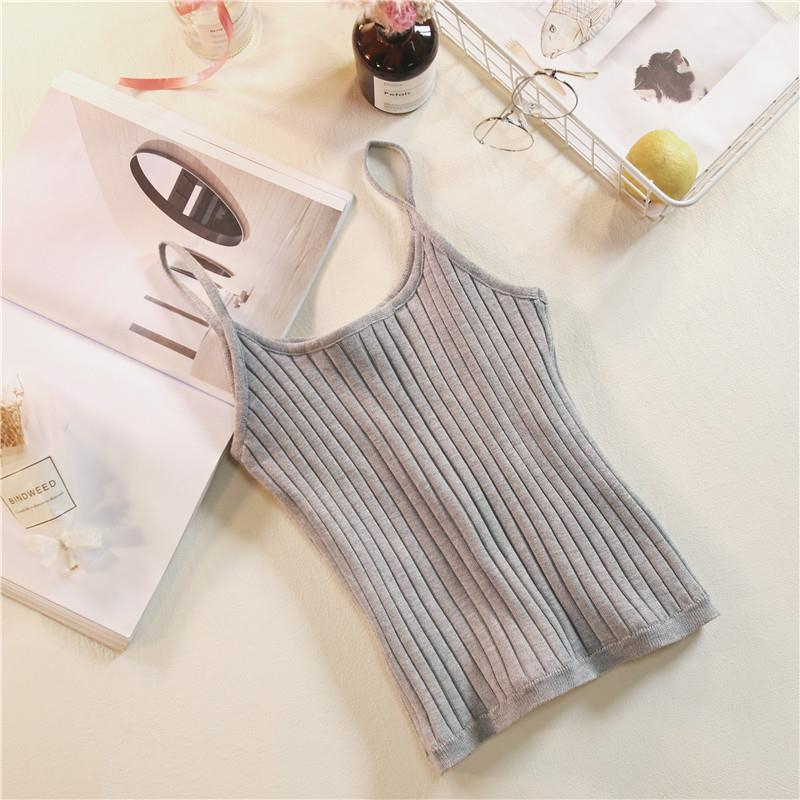 Tank Top Bra Polos Model V-Neck With Cup Busa Tanpa Kawat Gaya Wanita Korea / Camisole Tanktop Fashion Chest Pad Import  Tanktop 04# , Singlet Wanita , Pakaian Dalam Wanita, Singlet Premium