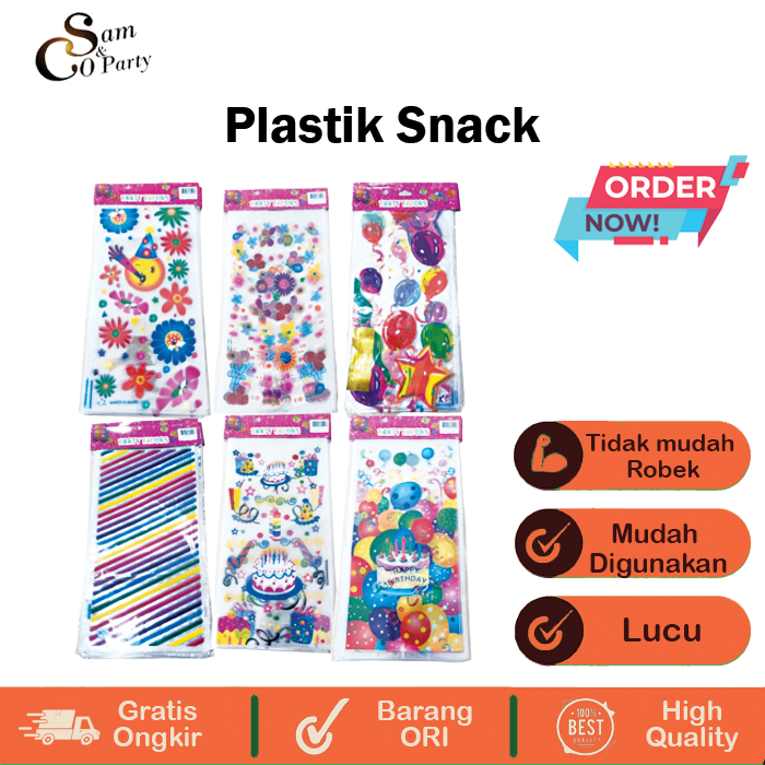 

10 Pcs Plastik Snack Ulang Tahun Happy Birthday Ukuran Sedang / Plastik Souvenir / Plastik Bingkisan Kado