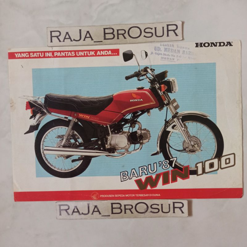 Poster brosur katalog flyer jadul lawas Honda Win 100/Win100 1987