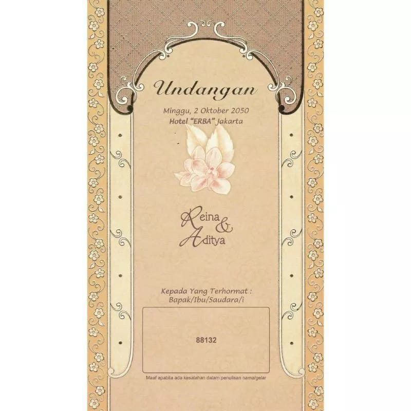cetak print undangan erba 88132 undangan nikah pernikahan FREE PLASTIK FREE FOTO undangan murah lipa