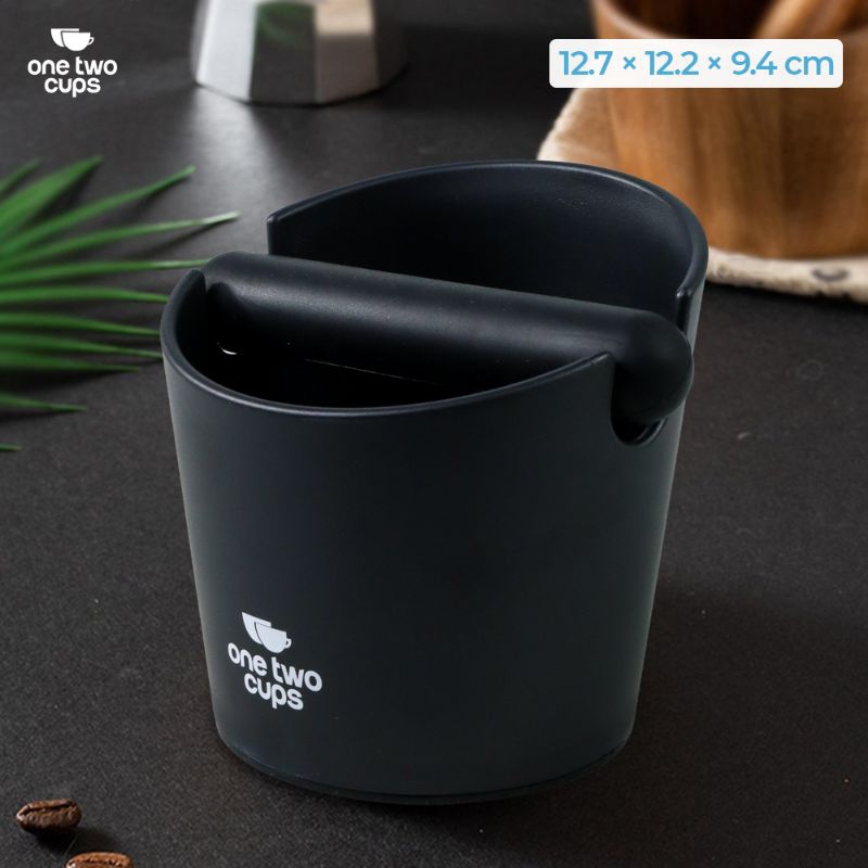 KNOCKBOX Wadah Kopi Espresso Knock Box Waste Container Barista Non Slip Model B EA02682 Black Grab