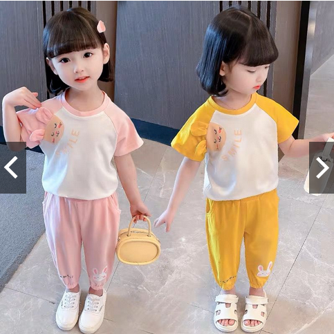 Setelan Anak Motif Smile Rabbit Anak Usia 1-5tahun