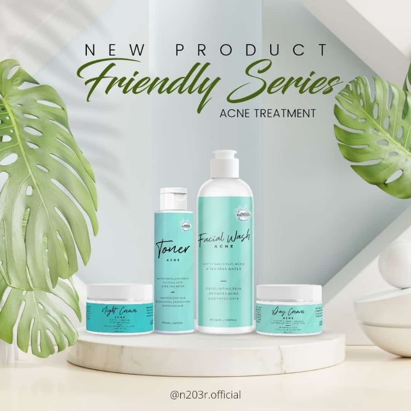 PAKET ACNE SKINCARE FRIENDLY SERIES / SKINCARE MURAH/ SKINCARE BPOM/ CREAM JERAWAT/ N203R