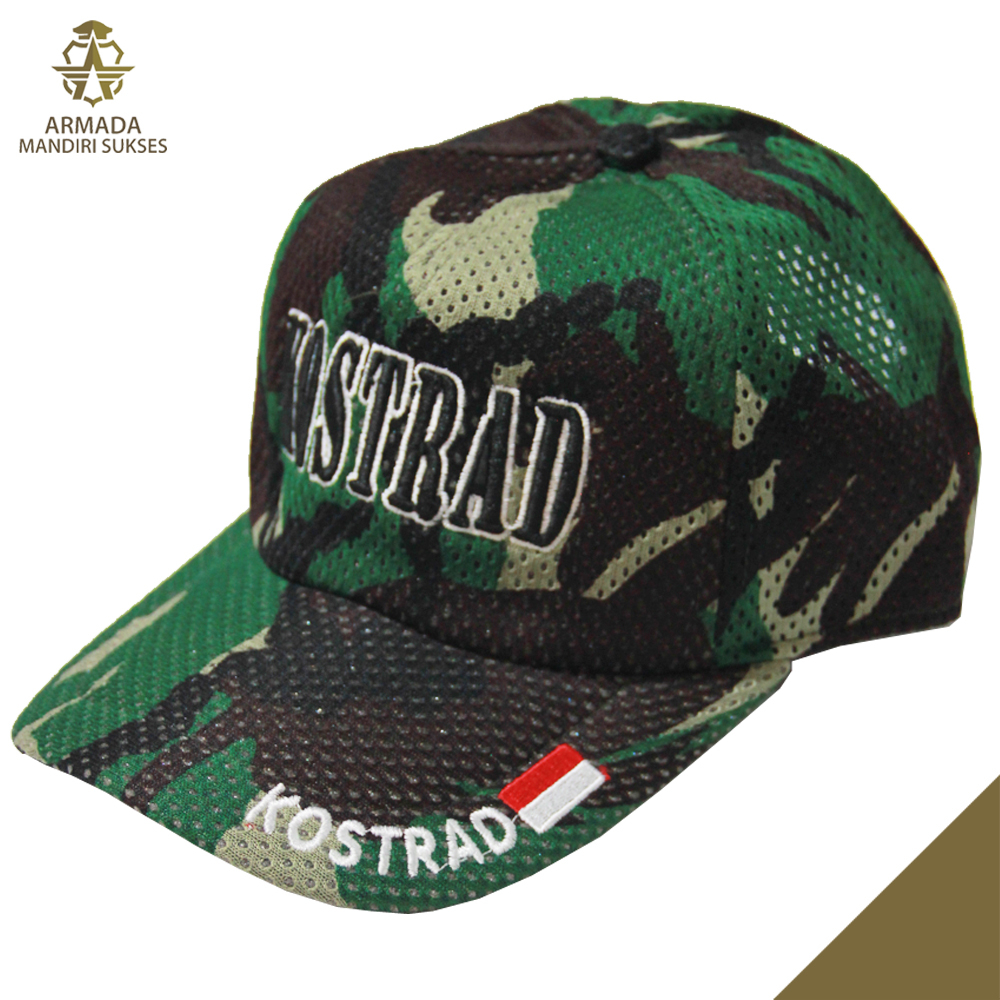 Topi Jaring Kostrad Loreng Logo - Topi Kostrad Loreng