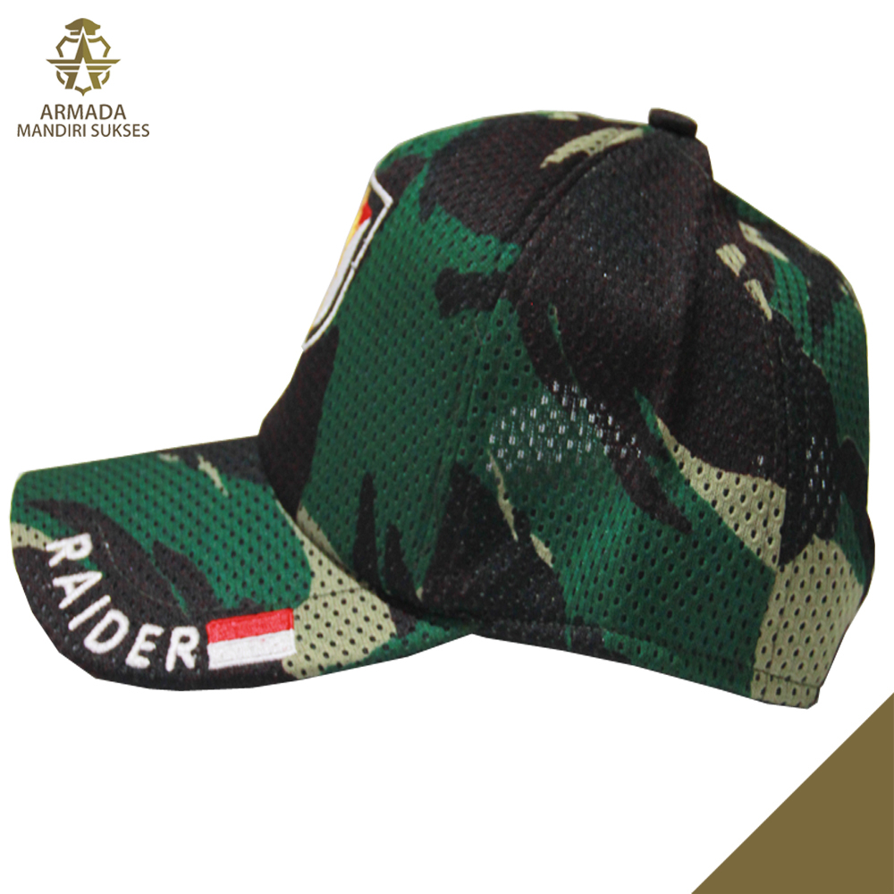 Topi Jaring Raider Loreng Logo - Topi Raider Loreng