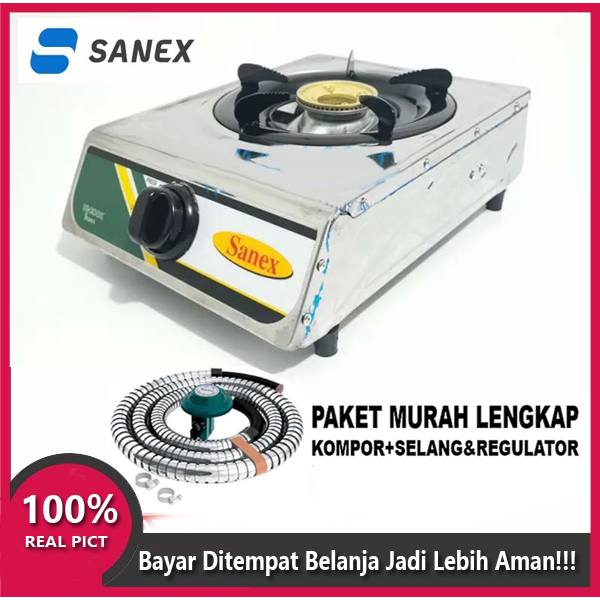 Kompor gas Sanex 1 Tungku Stainlles / kompor gas / kompor gas satu tungku / kompor satu tungku / kom