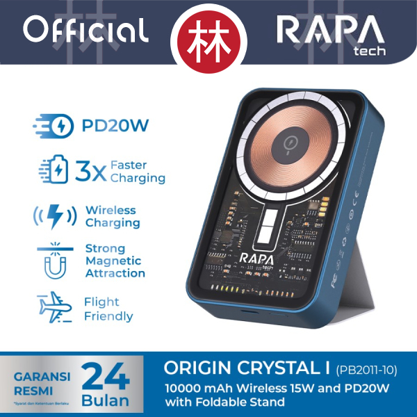 RAPAtech PB2011 - ORIGIN CRYSTAL I - Wireless 15W + PD20W Powerbank